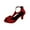 Red, variant on Women's Heels Sandals Dressy Elegant Open Toe T Strap Dress Stilettos Sandals Summer Comfortable Pumps Shoes with Zipper Back