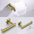 thumbnail image 3 of Brushed Gold Bathroom Hardware Set - 304 Stainless Steel Wall-Mounted Towel Bar, Toilet Paper Holder & Hook, Anti-Rust Organizer for Bathrooms, 3 of 6