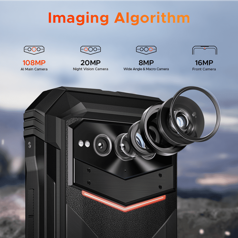 DOOGEE V MAX Pro(2025) 5G Rugged Phone,22000mAh,32GB+512GB/TF 2TB,Android 14 Rugged Smartphone,108MP+20MP Night Vision Phone, 6.58" FHD+ 120Hz IPS Screen, IP68/IP69K Waterproof,NFC/OTG/Face ID