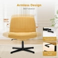 thumbnail image 5 of Nouhaus Criss Cross Line Chair, Cross Legged Office Vanity Chair No Wheels, Height Adjustable Wide Seat Computer Task Chair Home Office Chairs, Yellow, 5 of 11