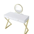 thumbnail image 7 of Coleen Vanity Desk with Jewelry Tray in White & Gold Finish, 7 of 7