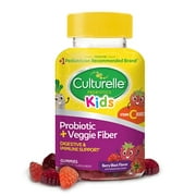 Culturelle Kids Daily Probiotic   Veggie Fiber Gummies, Prebiotic   Probiotic with Vitamin C Boost, Digestive   Immune Support*, Gluten Free, Mixed Berry Flavor, 30 Count