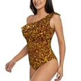 thumbnail image 5 of Daiia Golden Glitter Women's One Piece Swimsuits Personalized One Shoulder Swimwear Asymmetric Ruffle Bathing Suits-Medium, 5 of 8