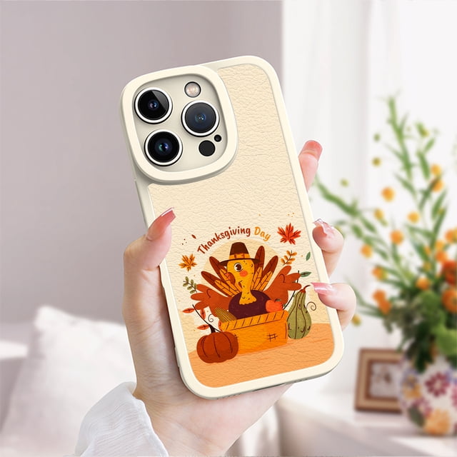 Proteja su iPhone con estilo con esta funda para teléfono a prueba de golpes de goma TPU con estampado de dibujos animados creativo y minimalista.