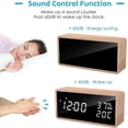 thumbnail image 4 of Electronic Alarm Clock, Glass Digital Alarm Clock with 3 Alarm Settings, USB Powered Digital Clock with Time, Temperature and Humidity LED Display (Gr, 4 of 5
