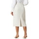 thumbnail image 3 of Faldas midi de trabajo con cremallera y espalda dividida de tweed a cuadros para mujeres INSPIRE CHIC M Blanca, 3 of 6
