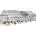 SINGES Large Metal Chicken Coop, 130''x40'' Chicken Cage Hen House with