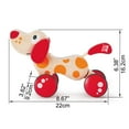thumbnail image 2 of Hape Walk-A-Long Pepe Puppy, Red & Orange Wooden Pull Toy, 2 of 6