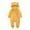 Yellow, variant on Children Hooded Fleece Jumpsuit with Bear Ears One Piece Outfit for Infant Newborn Boys Girls Full Body Pajamas Zip Up Sleepwear
