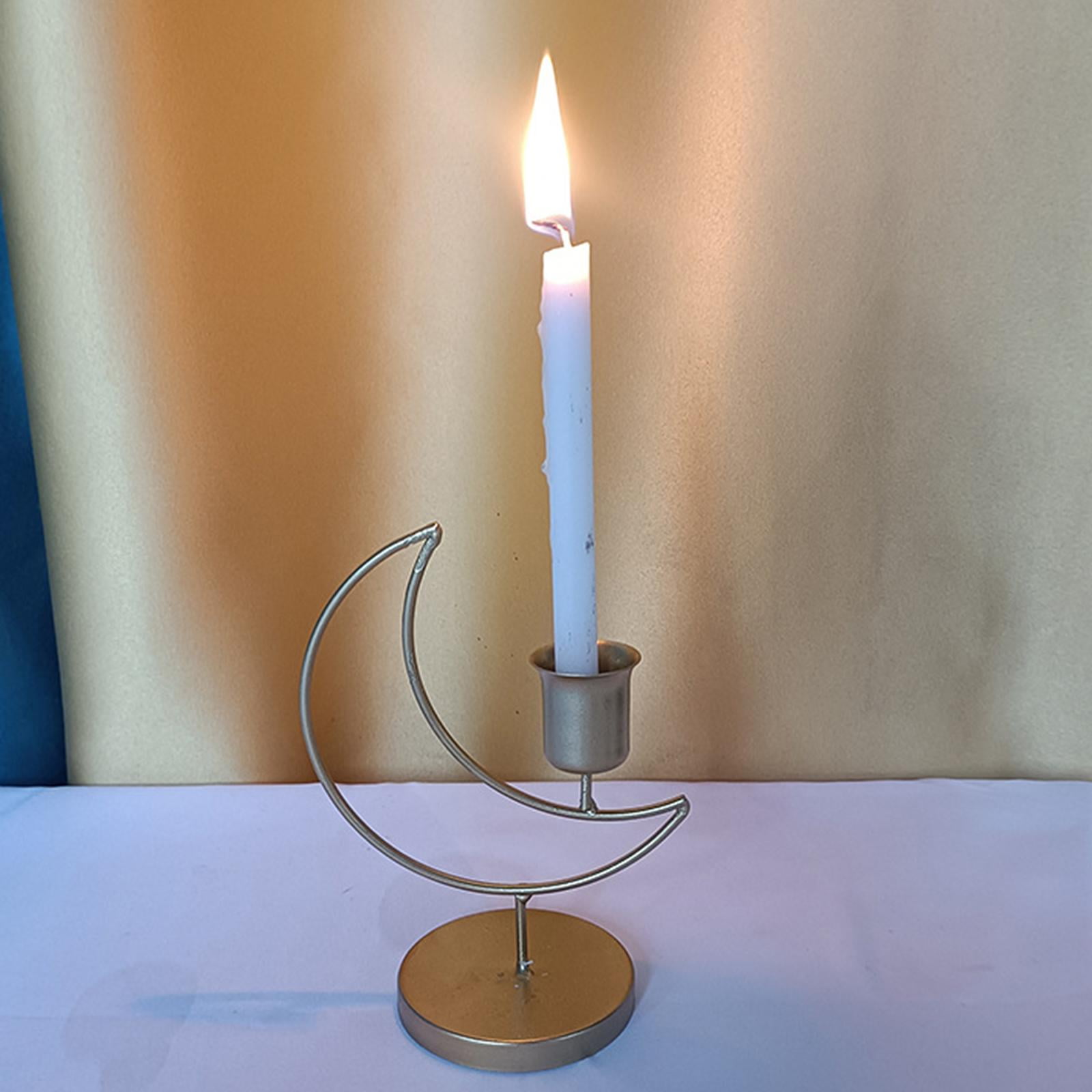 Taper Candle Holder Stand Candelabra Moon Shaped Candlestick for