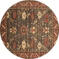 thumbnail image 1 of Ahgly Company Indoor Round Oriental Brown Traditional Area Rugs, 5' Round, 1 of 4