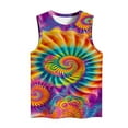 thumbnail image 4 of Tie Dye Tank Tops Women Casual Camisole Heart Printed Crewneck T Shirts Sleeveless Blouse Fashion Tunic Tops Funny Colorful Tanks Summer Trendy Clothes Outfit, 4 of 4