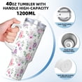 thumbnail image 3 of Fotbe Rose Flower B Pattern 40oz Ice Bully With Handle And Straw Stainless Steel Vacuum Insulated Cup And 2 In 1 Straw Lid, 3 of 8