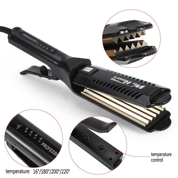 Corrugated top hair iron