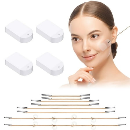 VEGCOO 80 Pieces Face Support Tapes, Contour Support Bandages, V Shape Support Strips, Face Support Tapes for Temporary Lifting Appearance
