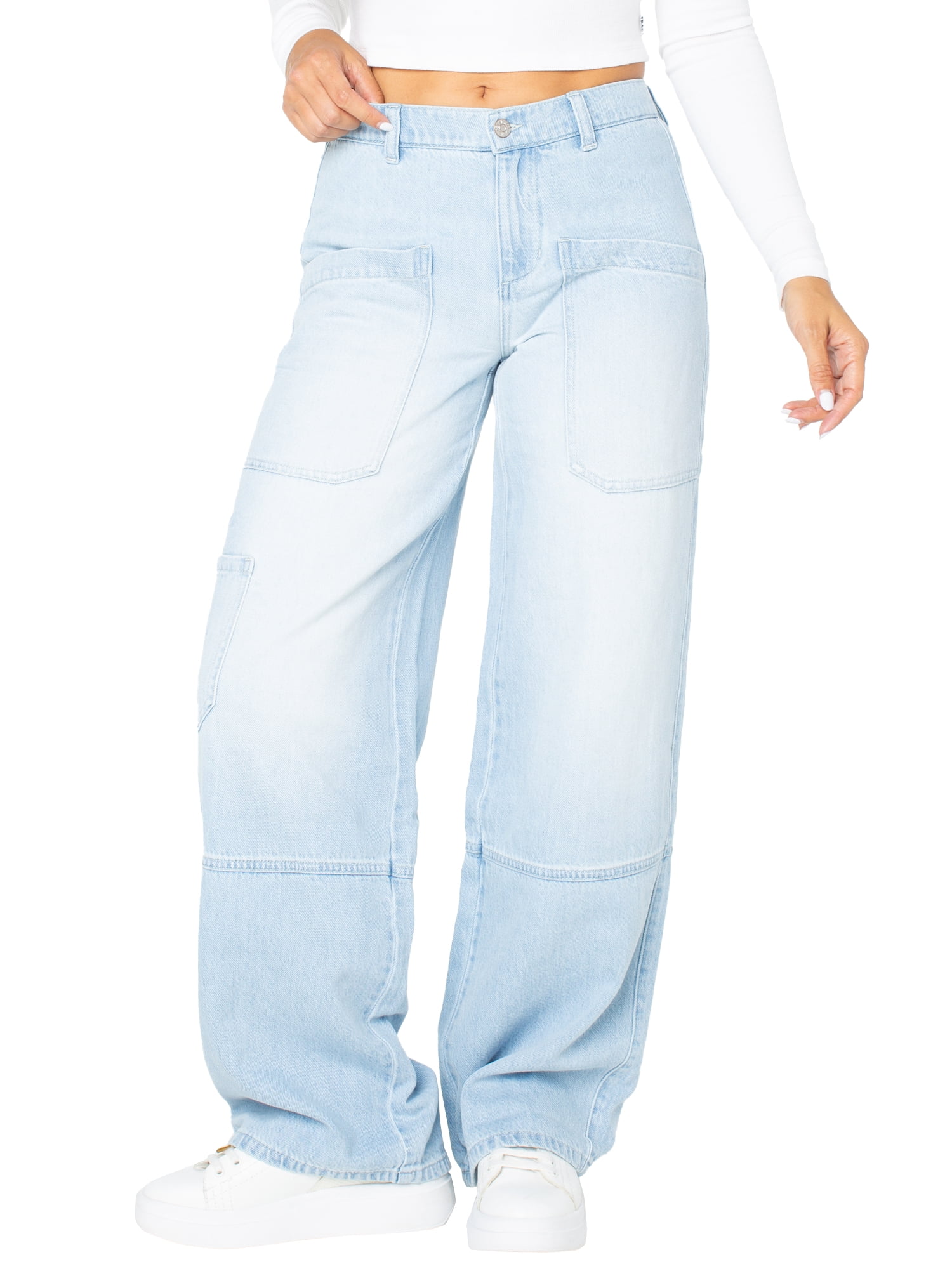Celebrity Pink Women's and Women's Plus Wide Leg Gardener Jeans, Sizes XS-4X