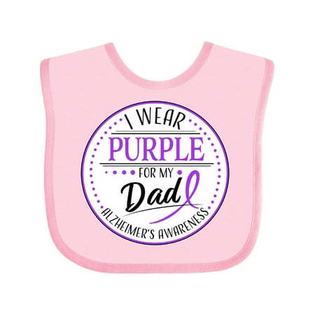 

Inktastic I Wear Purple for my Dad- Alzheimers Awareness Boys or Girls Baby Bib