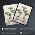 thumbnail image 3 of Japanese Bonsai Trees In Pots Oil Painting Pallet Knife Neutral Tone Textured Tree Artwork Unframed Wall Art Print Poster Home Decor Premium, 3 of 5
