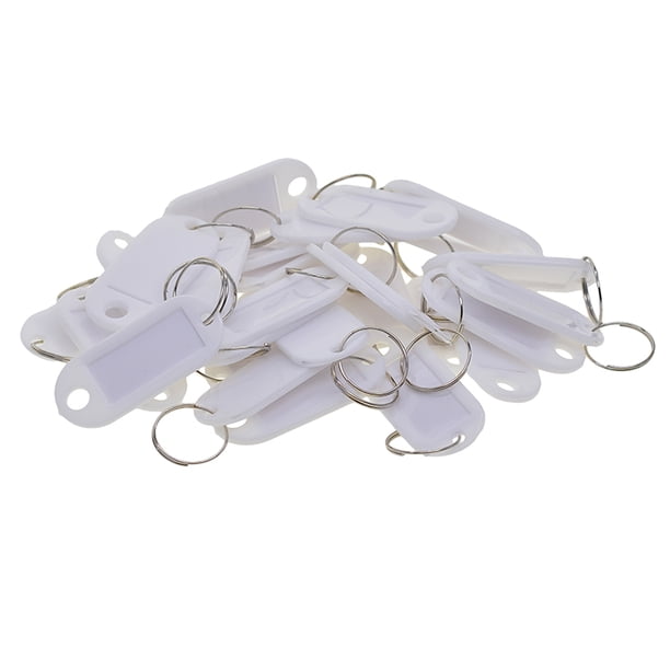 50 Unids Etiqueta de Llaves con Tarjetas Blancas de Escritura Tarjetas de Identificación para Equipaje Mascotas - blanco Sunnimix Etiquetas para llaveros
