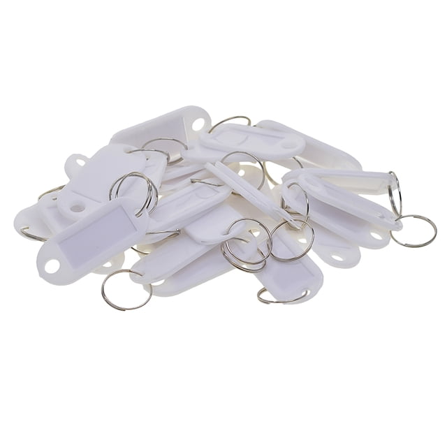 50 Unids Etiqueta de Llaves con Tarjetas Blancas de Escritura Tarjetas de Identificación para Equipaje Mascotas - blanco Sunnimix Etiquetas para llaveros