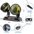 Car Fan Adjustable Dual Head 12v Fan for Car, Portable Vehicle Cooling