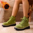 thumbnail image 2 of Womens Combat Boots Faux Suede Lace Up Chunky Platform Lightweight Non Slip Work Hiking Booties, 2 of 7