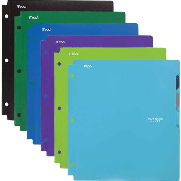 Mead, MEA73270, 4pocket Folder, 6 / Pack, Assorted
