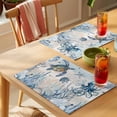 thumbnail image 4 of Blue Coastal Placemats Set of 12 Sea Turtle Octopus Coral Beach Nautical Place Mats Indoor Wipeable Table Mats Washable Cloth Dining Table Placemats for Kitchen Holiday Party Home Decor 13x19 Inch, 4 of 9