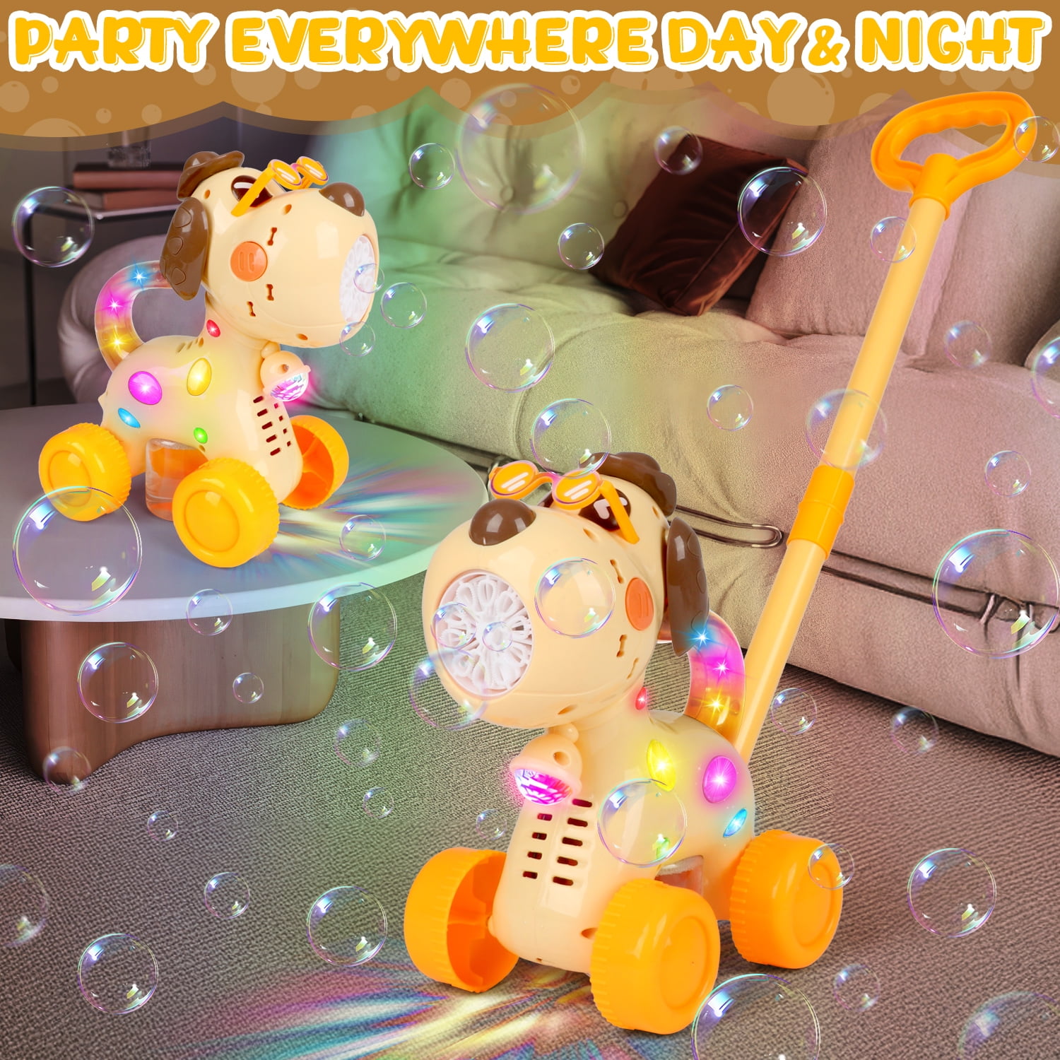 Carsky Automatic Bubble Machine for Toddlers, Dog Bubble Cart Toy, Lighting for Party, Bubble Maker for Kids Outdoor Playing, Birthday Gift for Boys Girls 3 Years up