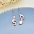 thumbnail image 3 of Music Note Earrings Musical Note Dangle Drop Charm 925 Sterling Silver 18K Rose Gold Plated Treble Clef Eight Note Dangling Earrings Jewelry Gifts for Music Lover Teacher, 3 of 6