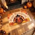 thumbnail image 3 of Ouuluon Soft Fall Pumpkin Maple Leaf Floor Mat, 16x24 inch Halloween Thanksgiving Decorative Rug for Bathroom Kitchen Porch Entryway, 3 of 6