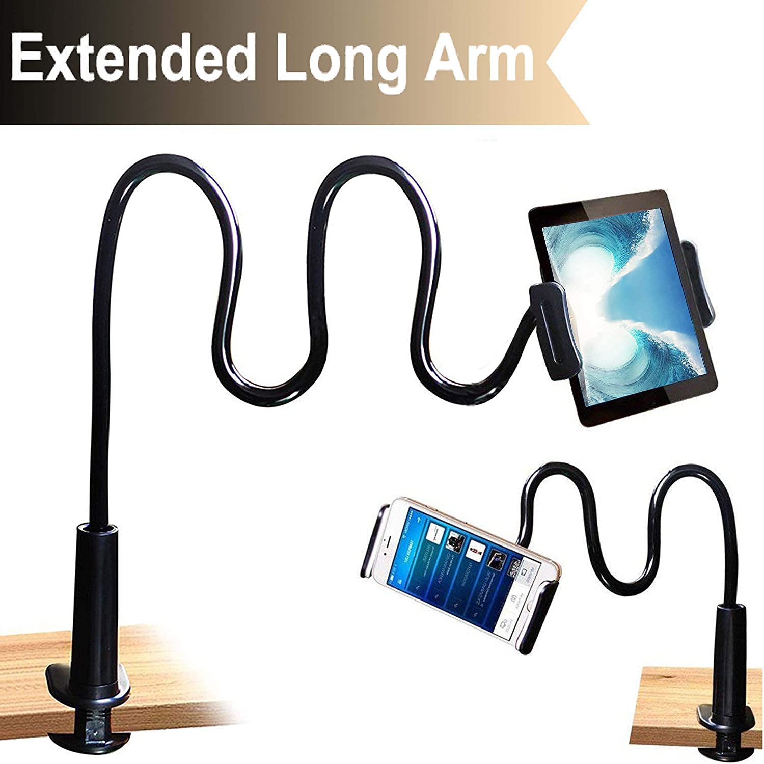Cellphone & Tablet 2 in 1 Stand Holder Clip with Grip Flexible