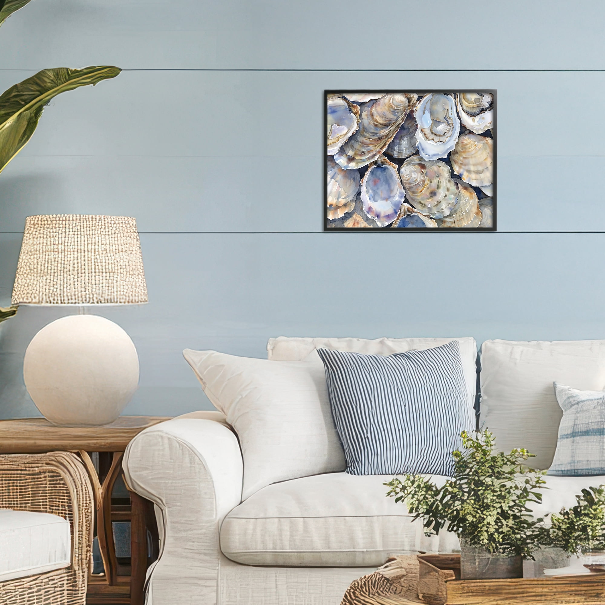 Stupell Industries Oyster Shellabration Pile Black Framed Giclee Art, design by Heidi Kuntz