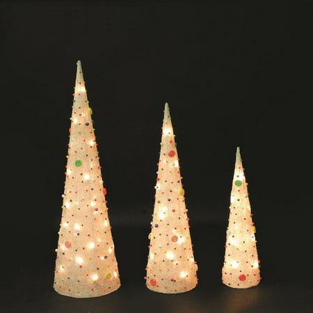 LB International 3 Piece Sisal Cone Tree Christmas Decoration Set - www.neverfullbag.com