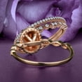 thumbnail image 3 of Art Deco 2.75 Carat Oval Cut Morganite And Diamond Moissanite Classic Engagement Ring, Halo Wedding Ring in 10k Solid Rose Gold, Gift For Her, Wife Gift, Anniversary Ring, Trio Set, Matching Band, 3 of 3