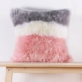 thumbnail image 2 of Nvzi Double-Sided Faux Fur Sheepskin Decorative Throw Pillow Cover Luxury Super Soft Plush Cushion Case for Sofa or Bed (20"x20",Three-colour 3), 2 of 5