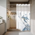 thumbnail image 4 of Marine Life No Hook Shower Curtain with Snap in Liner Watercolor Ocean Turtle Coral Starfish Seashell Coastal Waterproof Bathroom Shower Curtain with See Through Top Window for Bathtub 36" x 72", 4 of 9