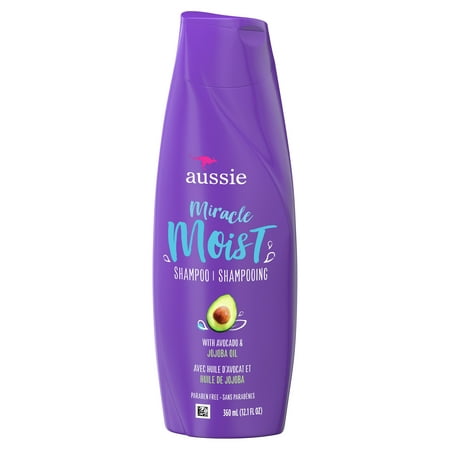 Aussie Miracle Moist Shampoo with Avocado, Paraben Free, 12.1 fl oz, 1 count