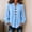 Light Blue, variant on QUNYINEY Button Tops for Women Trendy Puff Long Sleeve Fall Winter Shirts V Neck Casual Loose Fit Solid Pullover Blouses for Women S-2XL