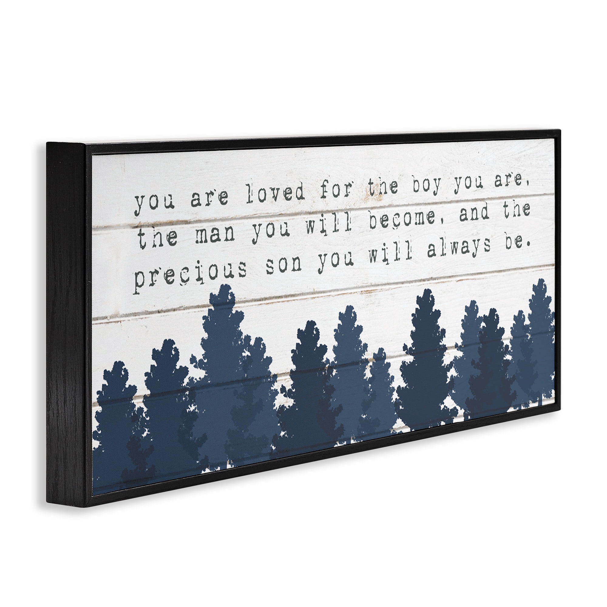 Stupell Industries Precious Son You Are Phrase Art for Kids Painting Black Framed Art Print Wall Art, 30 x 13