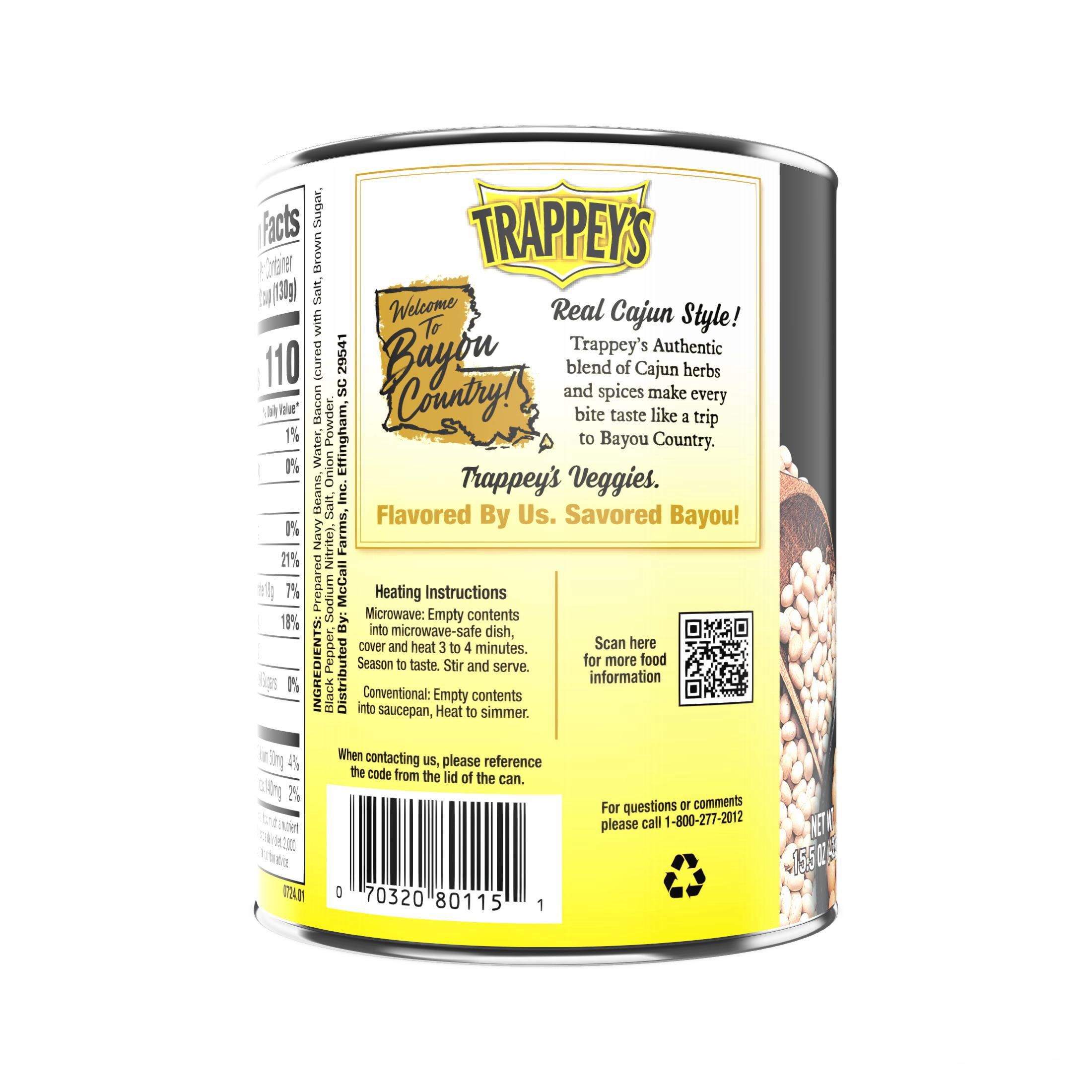 (12 pack) Trappey's Navy Beans with Bacon, 15.5 oz., Can