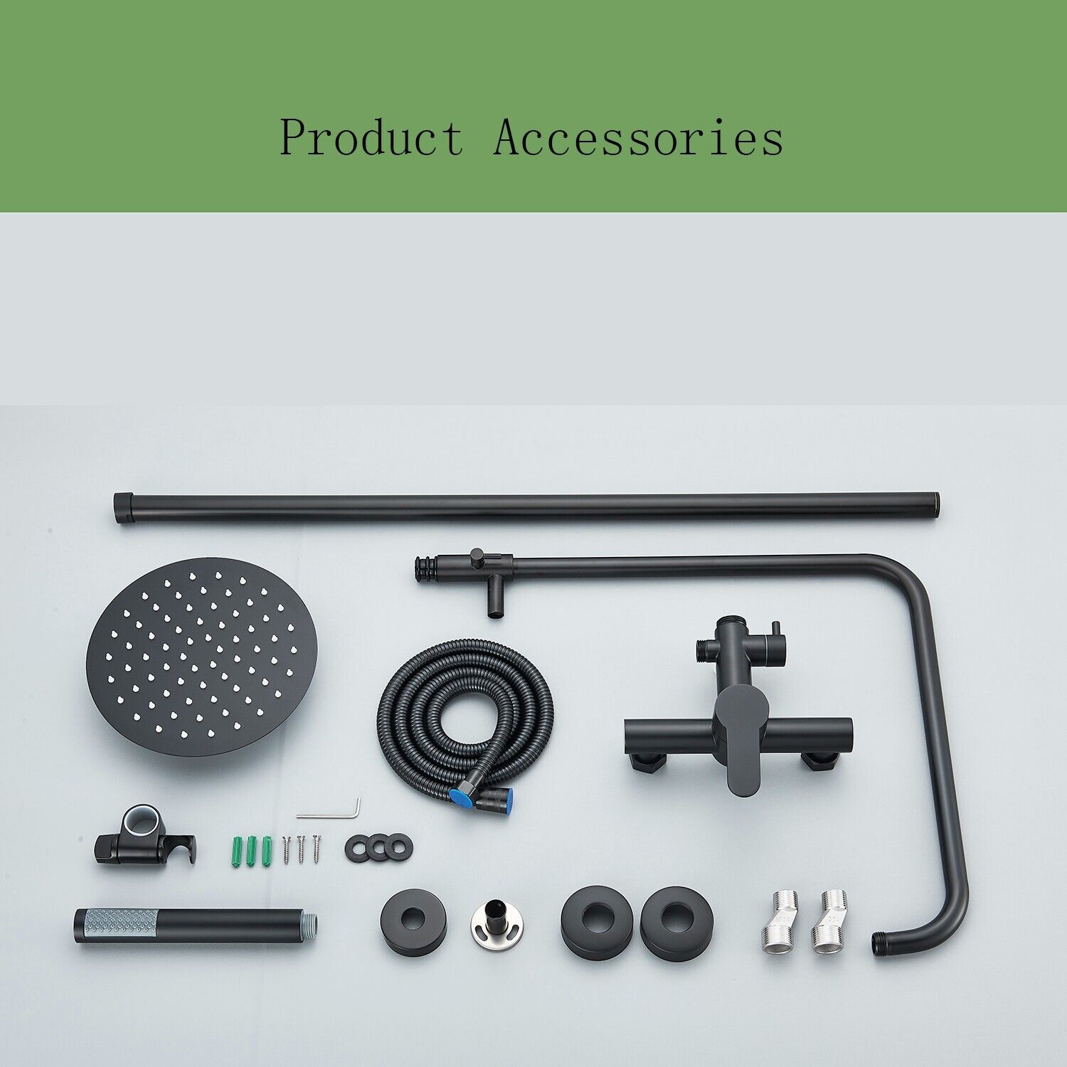 Black Shower Faucet Set Wall Shower System Fixture Stainless Steel Mixer Tap
