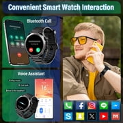 Smartwatch for Men, 1.39'' with Bluetooth Answer Make Calls/120+ Sport Mode/30-Day Standby, Rugged Smartwatch fits for Android and iPhone Devices Black