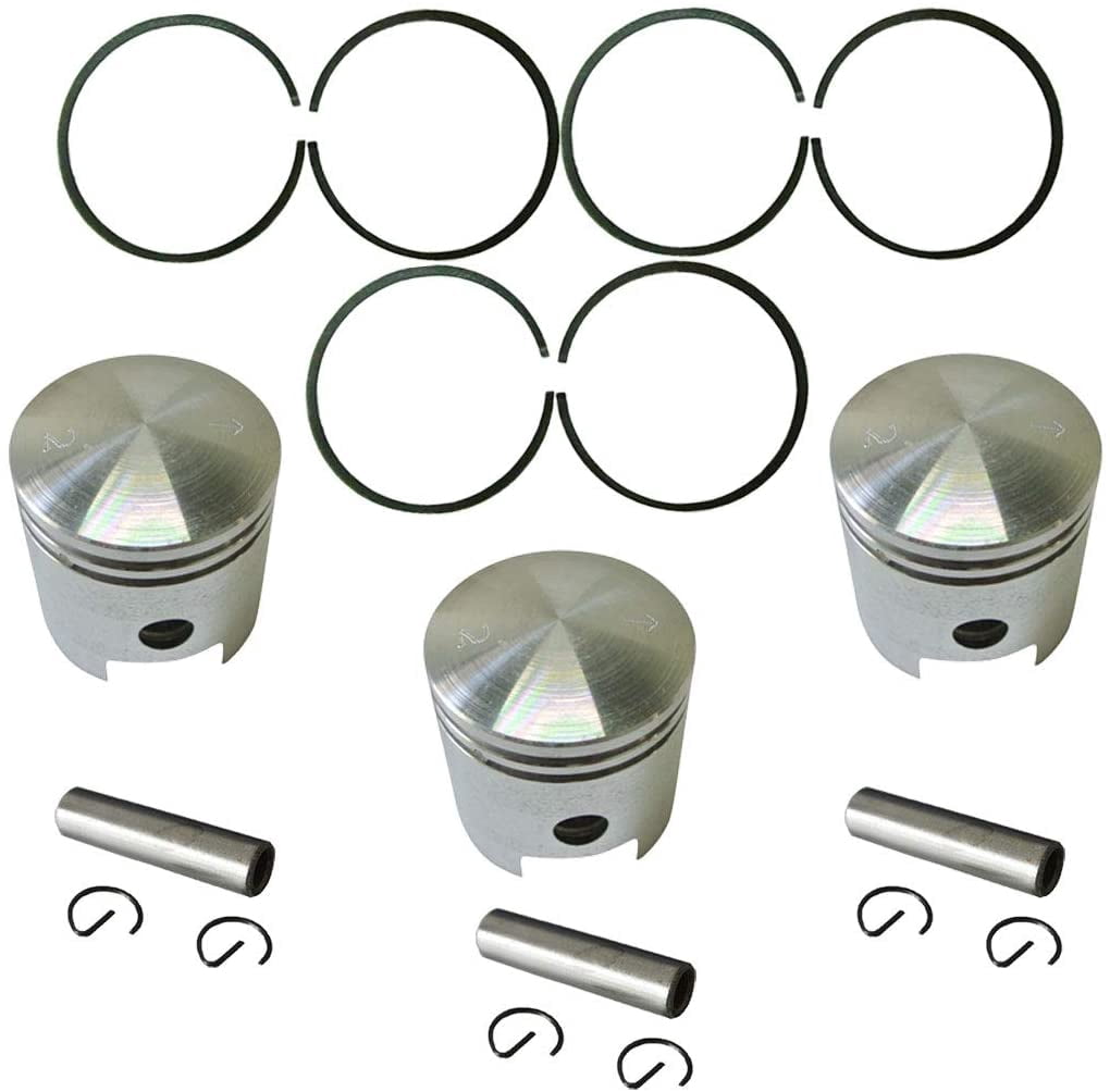 3 pcs 47mm Pistons & 6 pcs Piston Rings & 3 pcs Pins Kit For 49cc 66cc 80cc 2 Stroke Engine Motorized Bicycle Bike