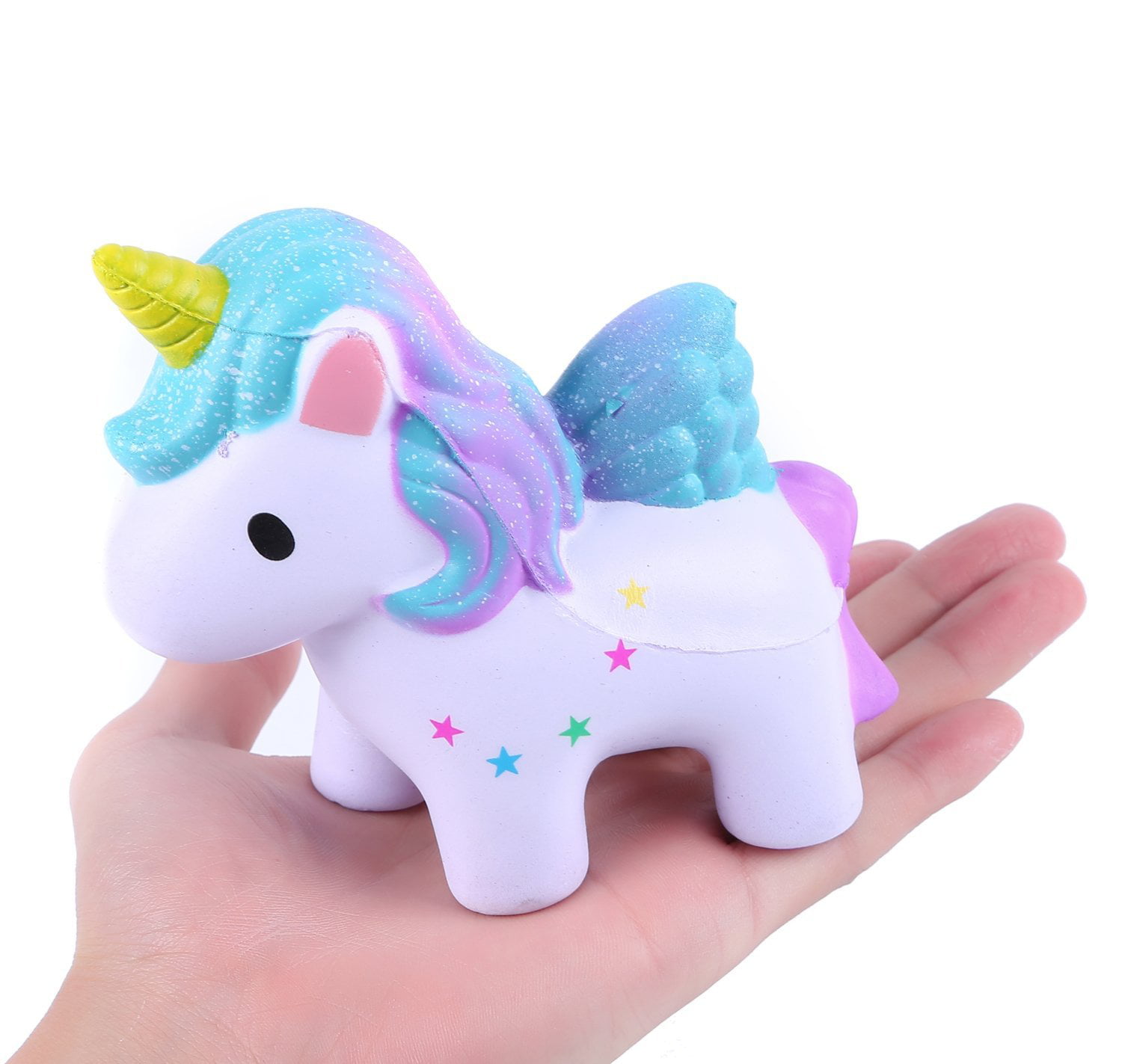 AOLIGE Squishies Slow Rising Jumbo Kawaii Cute White Unicorn Mousse Cake Creamy Scent for Kids Party Toys Stress Reliever Toy 