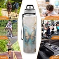 thumbnail image 7 of Butterfly Leaves Gold Sports Water Bottle Portable Travel Mug 32oz BPA Free Leak Proof Straw Transparent Tritan for Gym Yoga Cycling Camping, 7 of 7