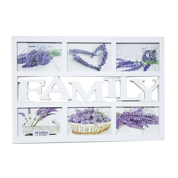 Viveous Collage Family Picture Frame Plastic Photo Frame Displays Six 4x6 Inch Pictures (White)