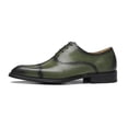 thumbnail image 2 of Santimon Green Dress Shoes for Men Cap Toe Lace-up Oxofrd Shoes Classic Formal Shoes for Wedding Party US 5.5, 2 of 8