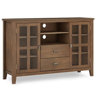 Simpli Home Artisan Solid Wood 53 inch Wide Contemporary TV Media Stand in Rustic Natural Aged Brown For TVs up to 60 inches