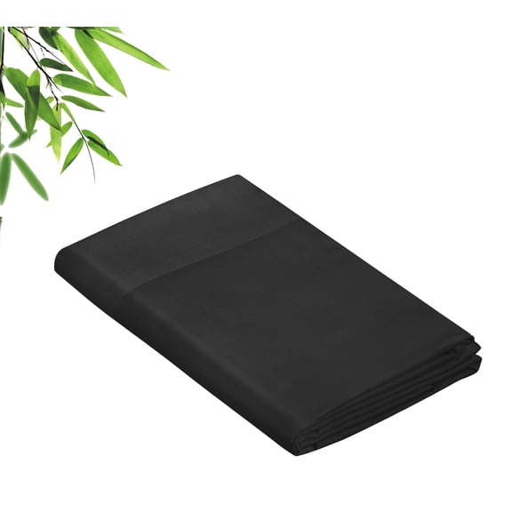 Royale Linens Bamboo Viscose Full Flat Sheets Only - Cooling Sheets - Organic Viscose Derived from Bamboo - Full Size Flat Sheet Only - Top Sheet - Breathable & Silky Bedding (Full, Black)